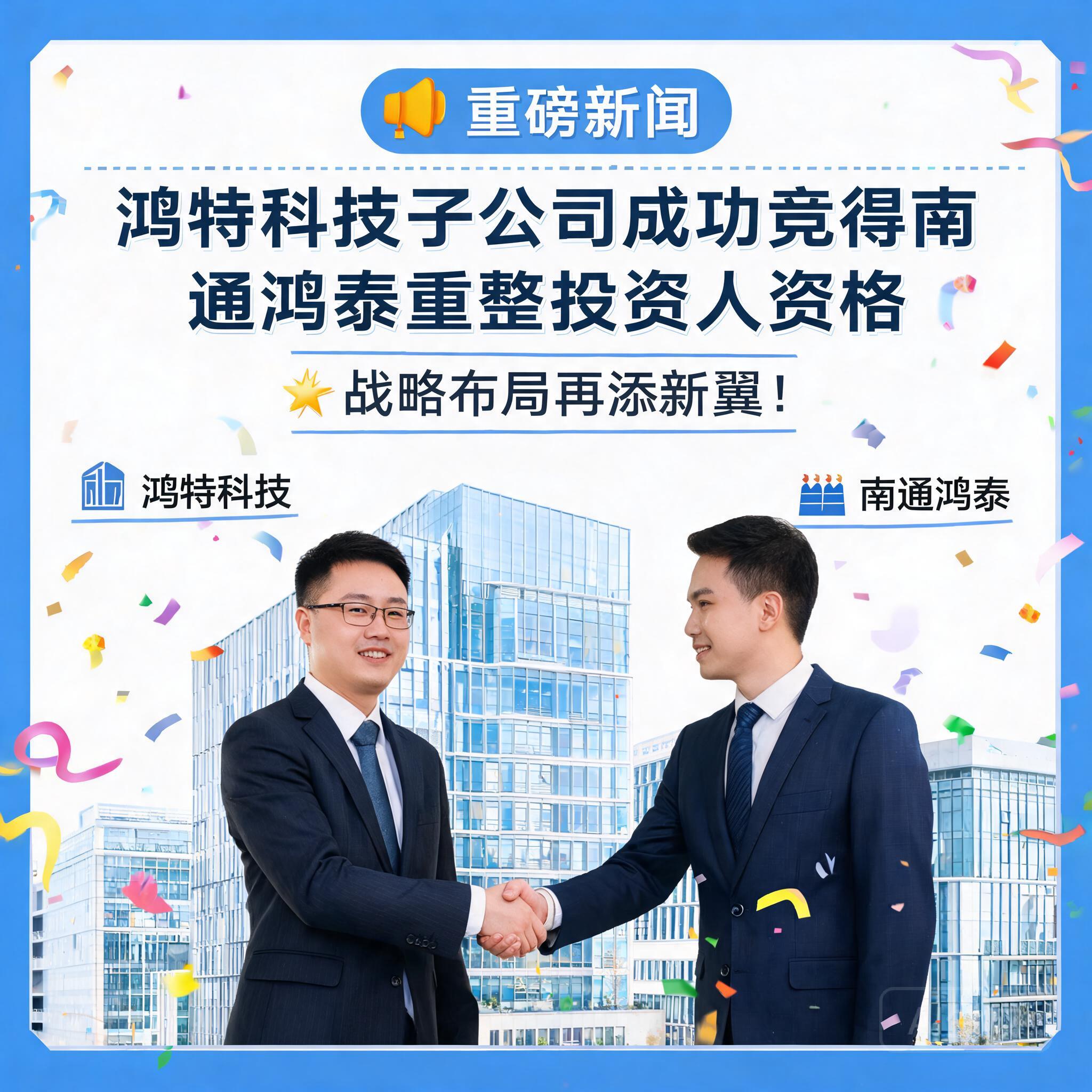 鸿特科技子公司成功竞得南通鸿泰重整投资人资格,战略布局再添新翼!