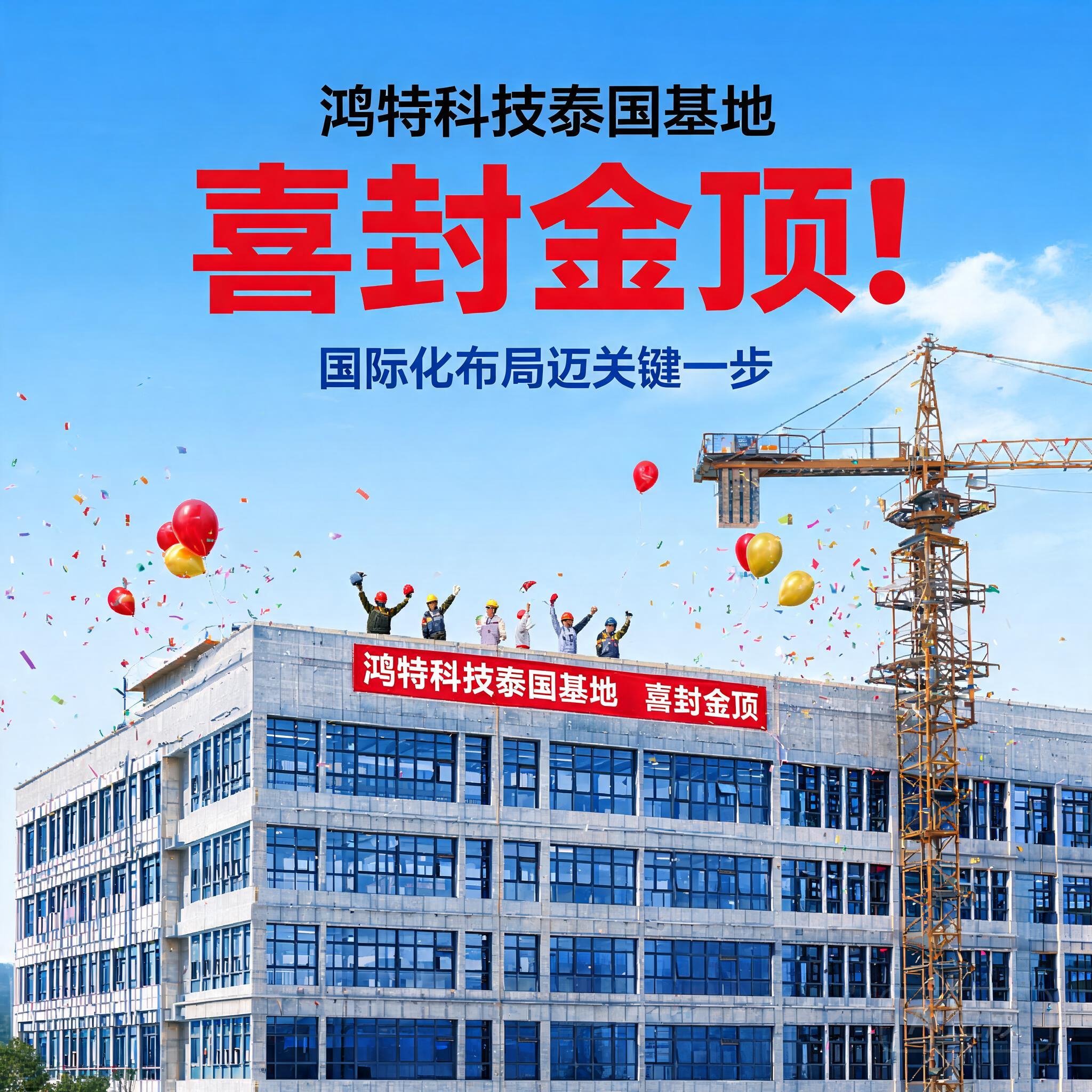 鸿特科技泰国基地喜封金顶!国际化布局迈关键一步
