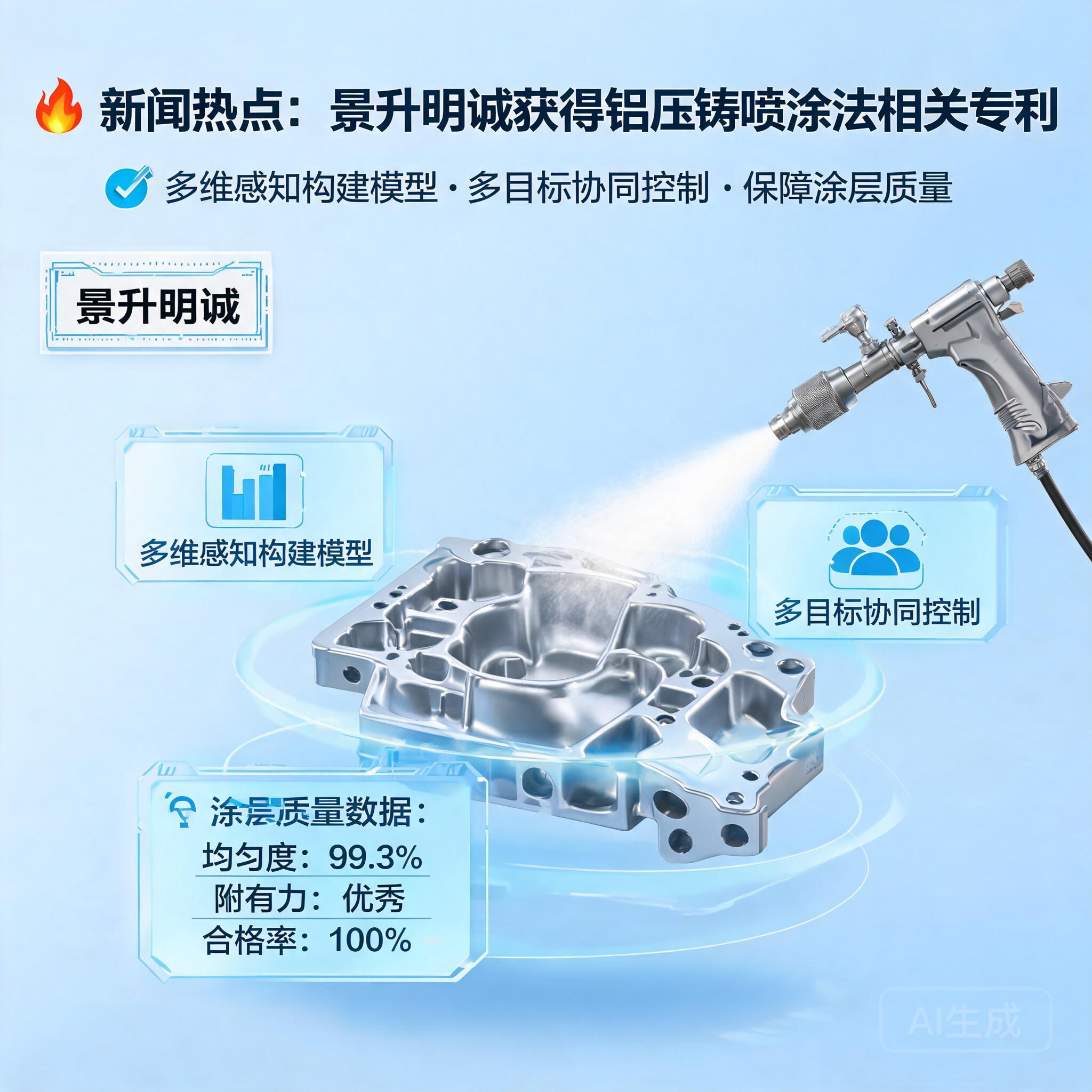 景升明诚取得铝压铸喷涂法相关专利,多维感知构建模型多目标协同控制保涂层质量