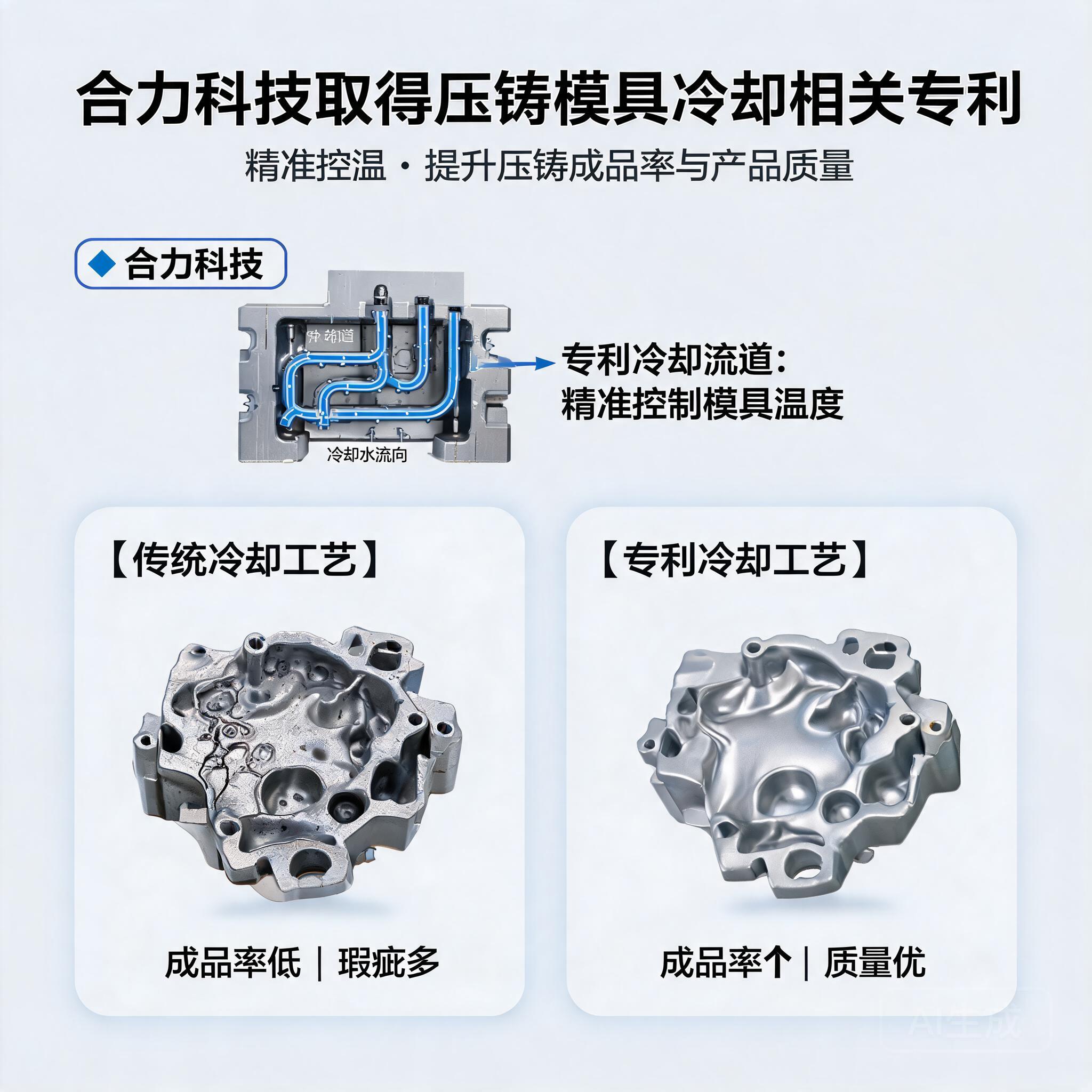 合力科技取得压铸模具冷却相关专利,控制压铸模具冷却,提升成品率与质量