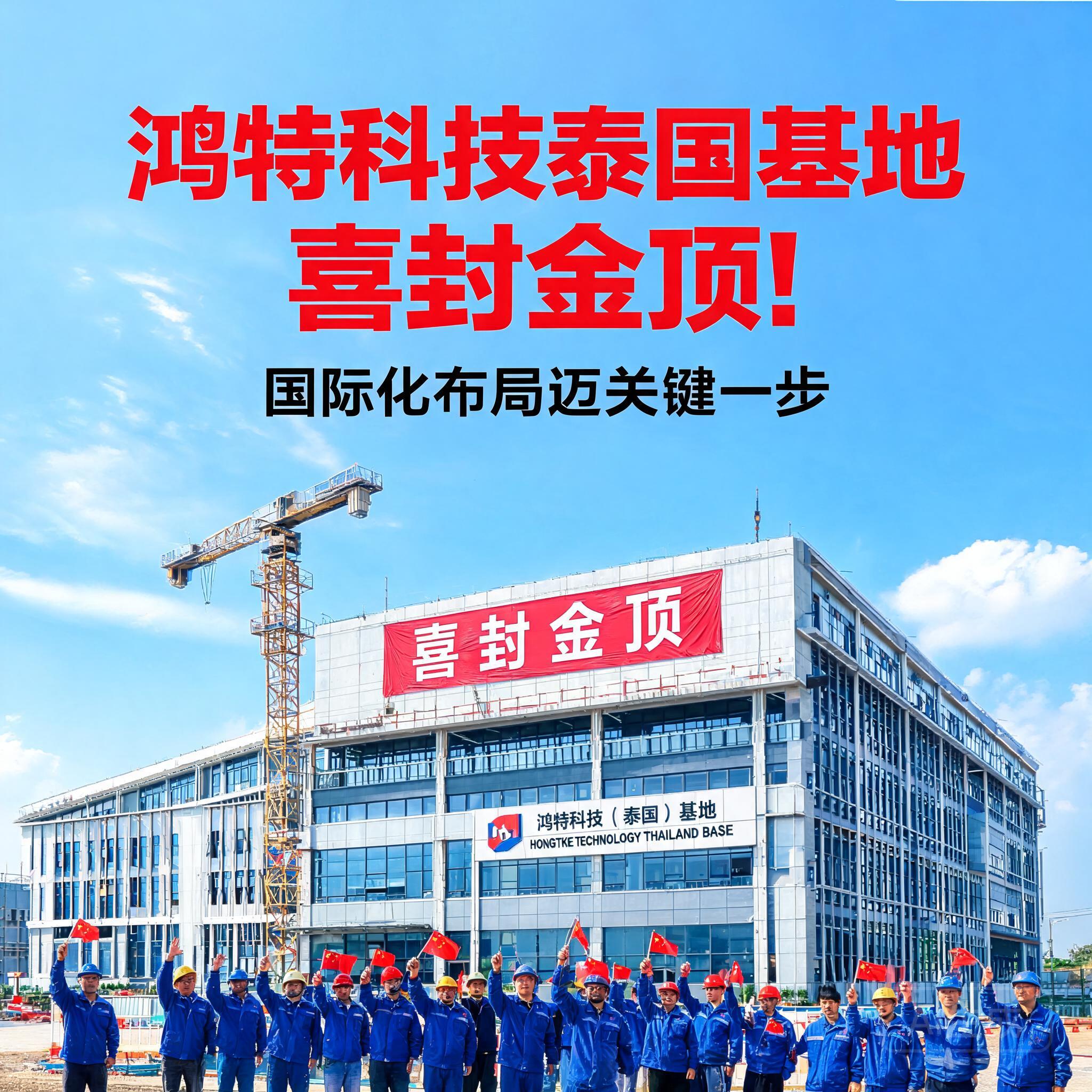 鸿特科技泰国基地喜封金顶!国际化布局迈关键一步