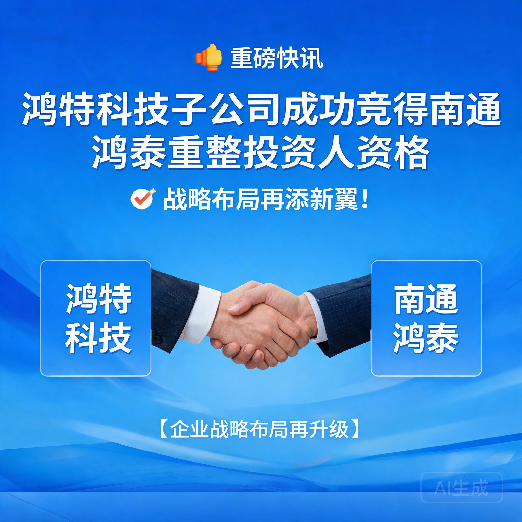 鸿特科技子公司成功竞得南通鸿泰重整投资人资格,战略布局再添新翼!