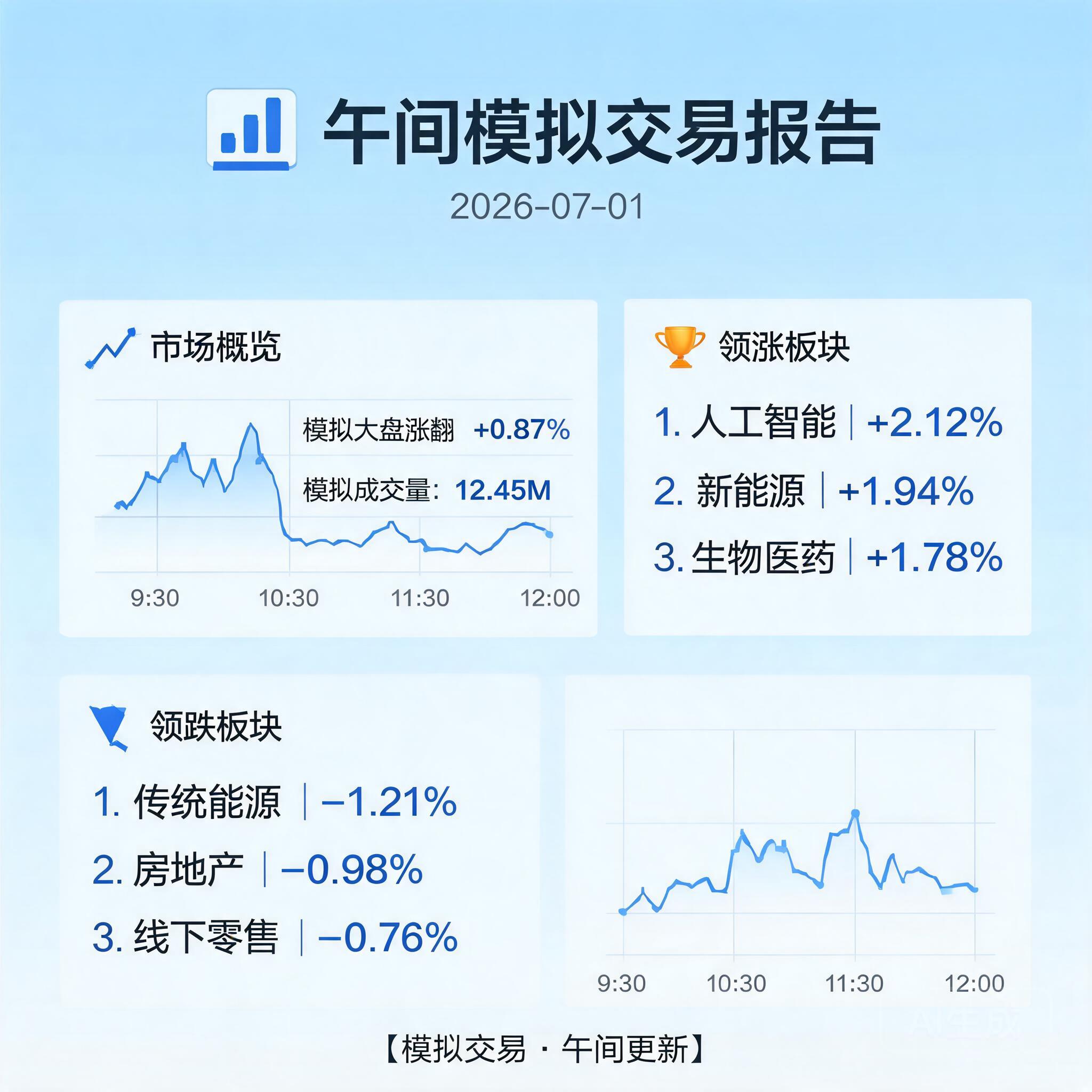 📊 午间模拟交易报告 2026-07-01