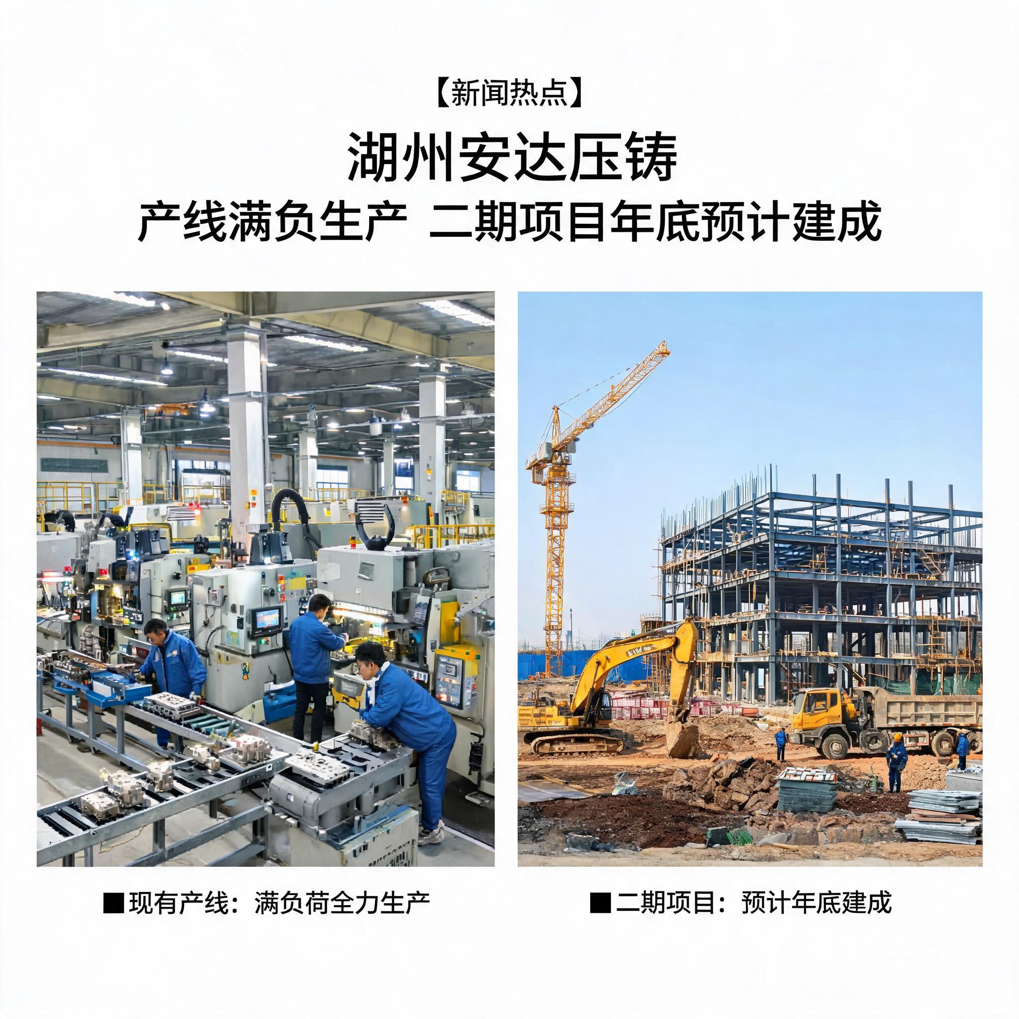湖州安达压铸产线满负生产 二期项目年底预计建成