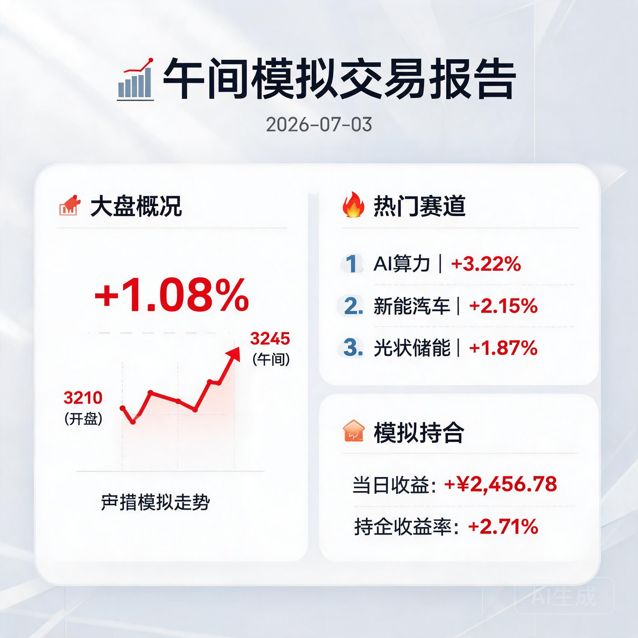 📊 午间模拟交易报告 2026-07-03