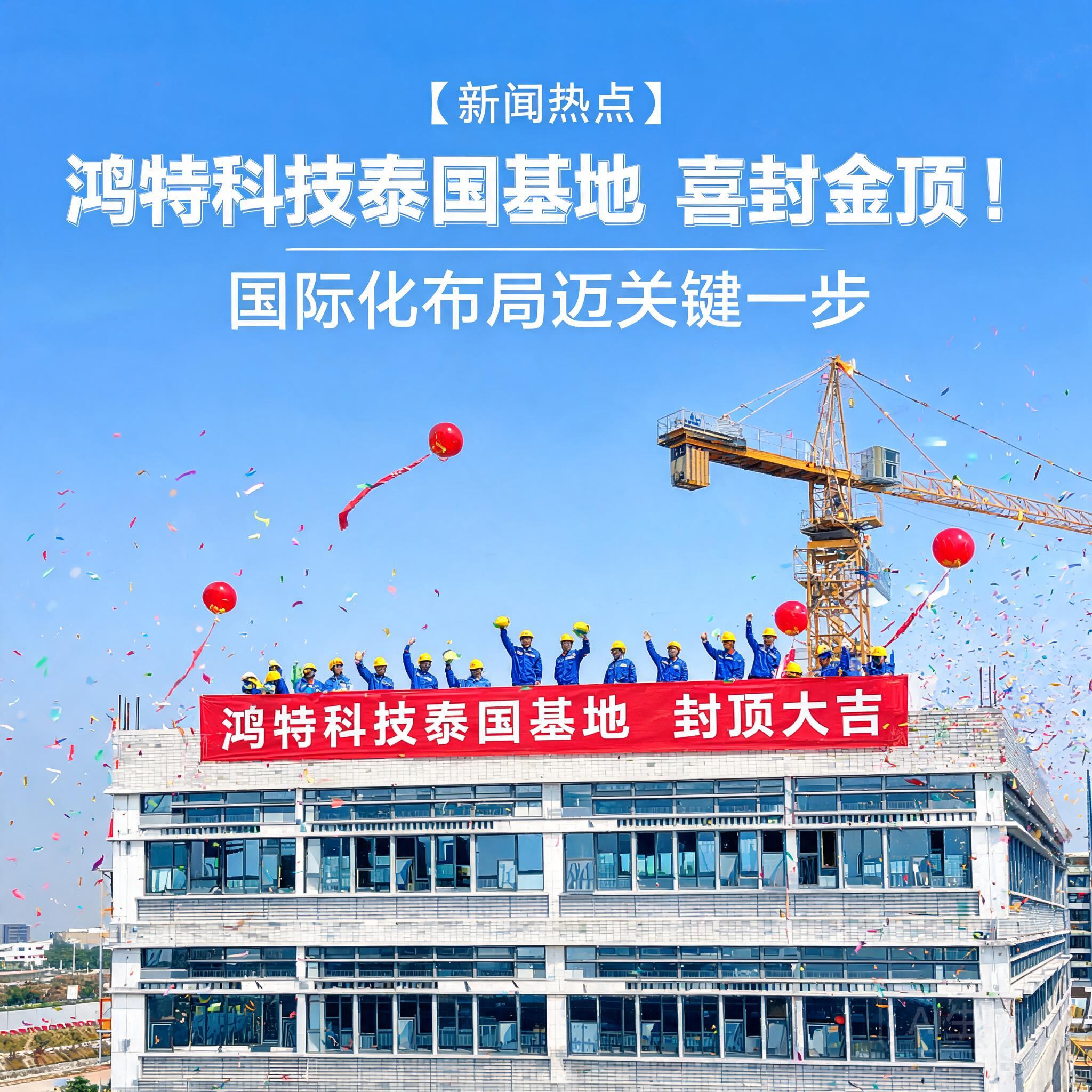 鸿特科技泰国基地喜封金顶!国际化布局迈关键一步