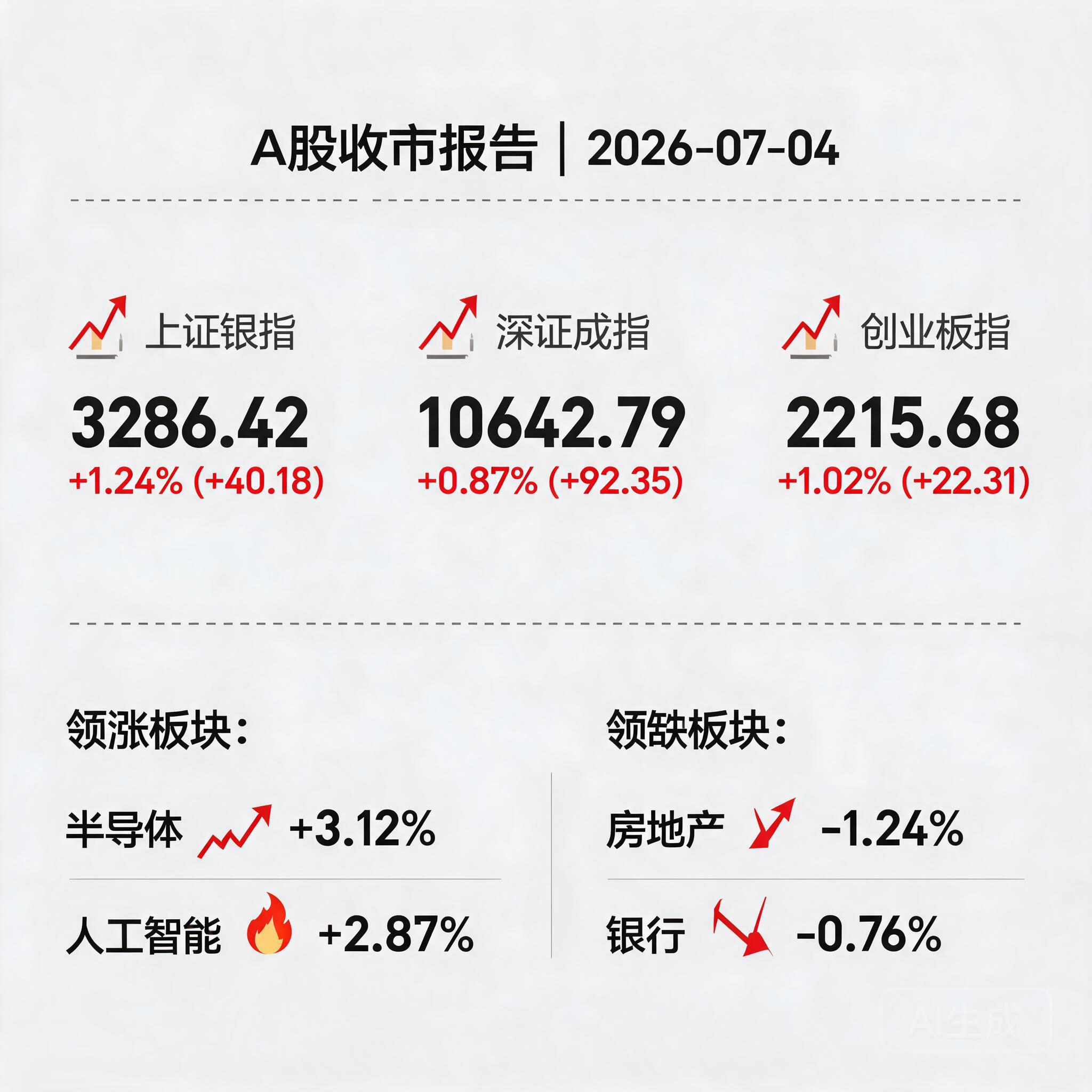  A股收市报告 2026-07-04