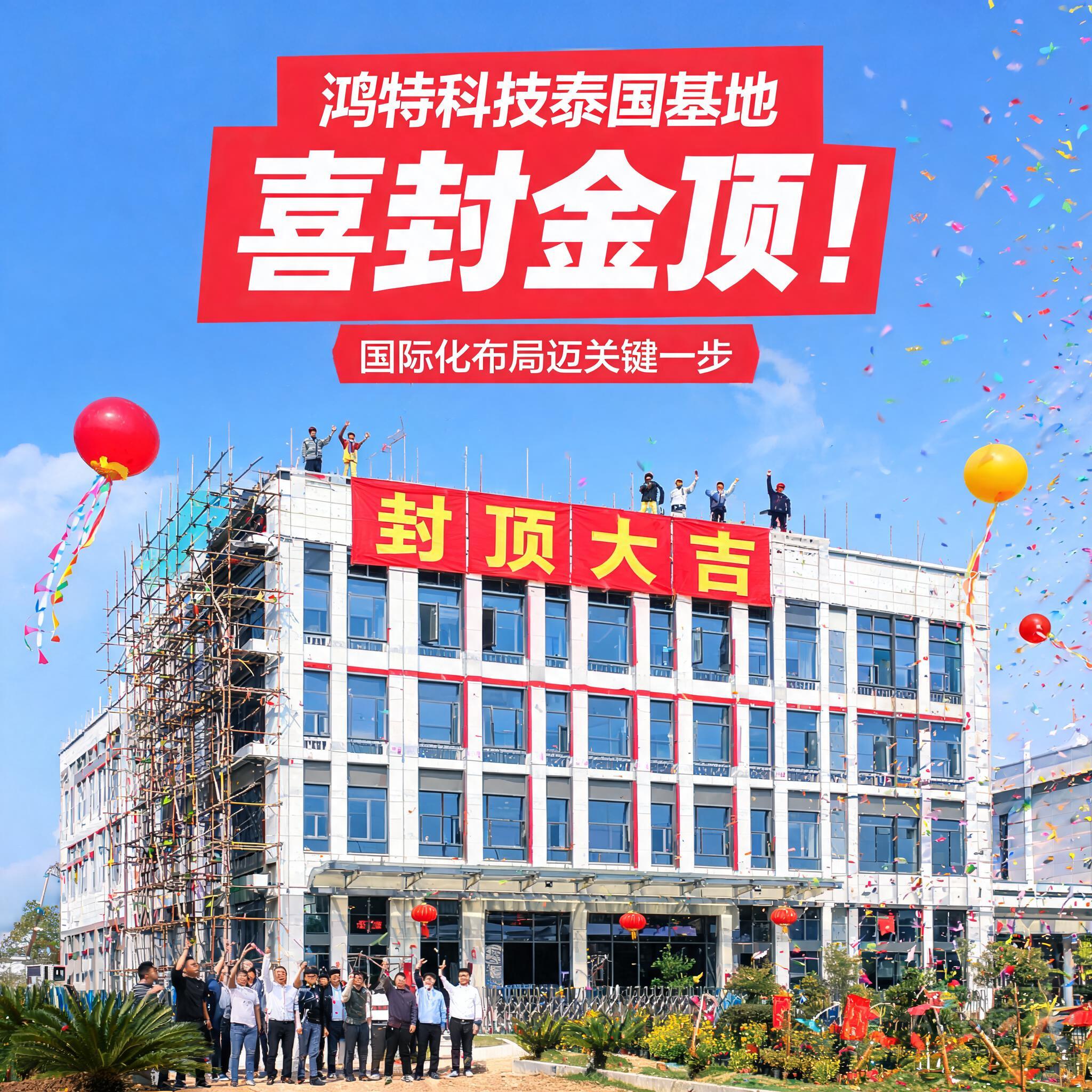 鸿特科技泰国基地喜封金顶!国际化布局迈关键一步