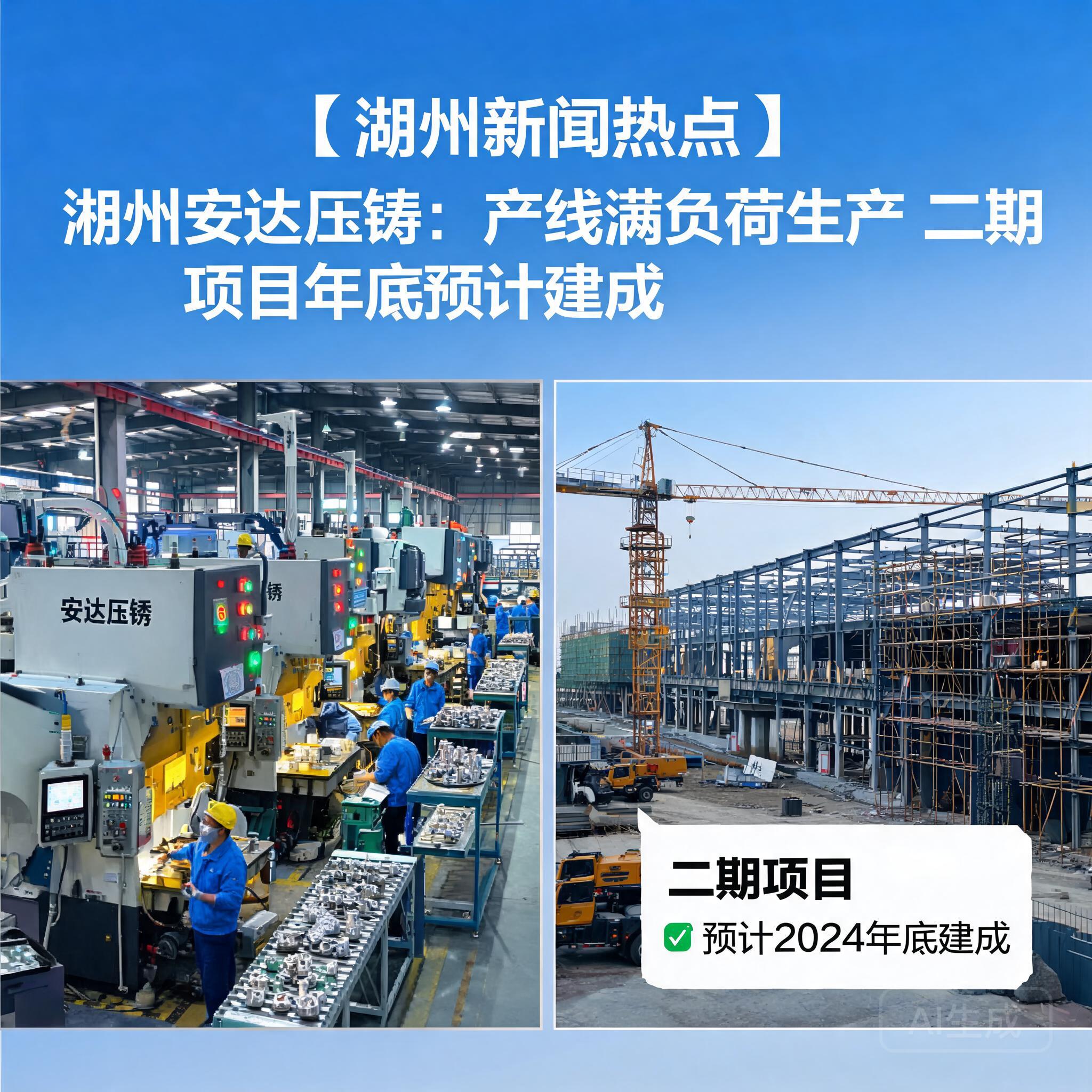 湖州安达压铸产线满负生产 二期项目年底预计建成