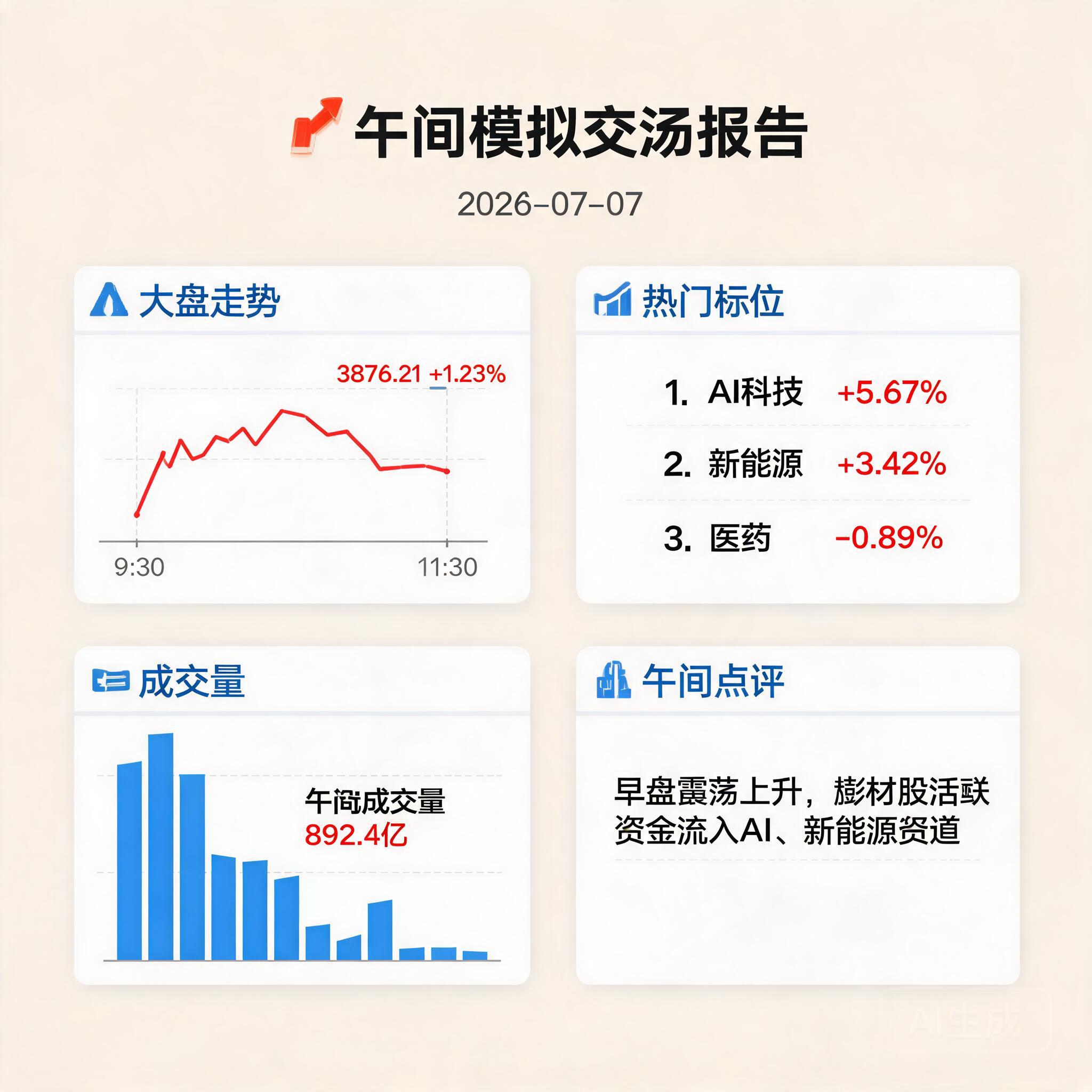 📊 午间模拟交易报告 2026-07-07