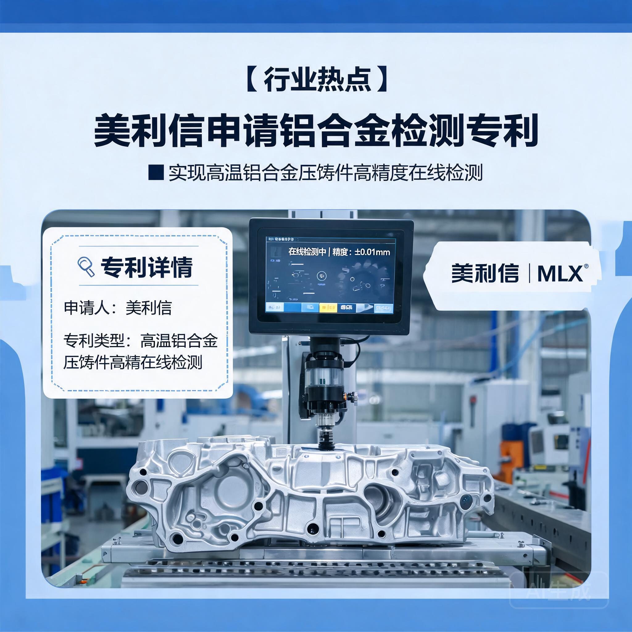 美利信申请铝合金检测相关专利，实现高温铝合金压铸件高精度在线检测