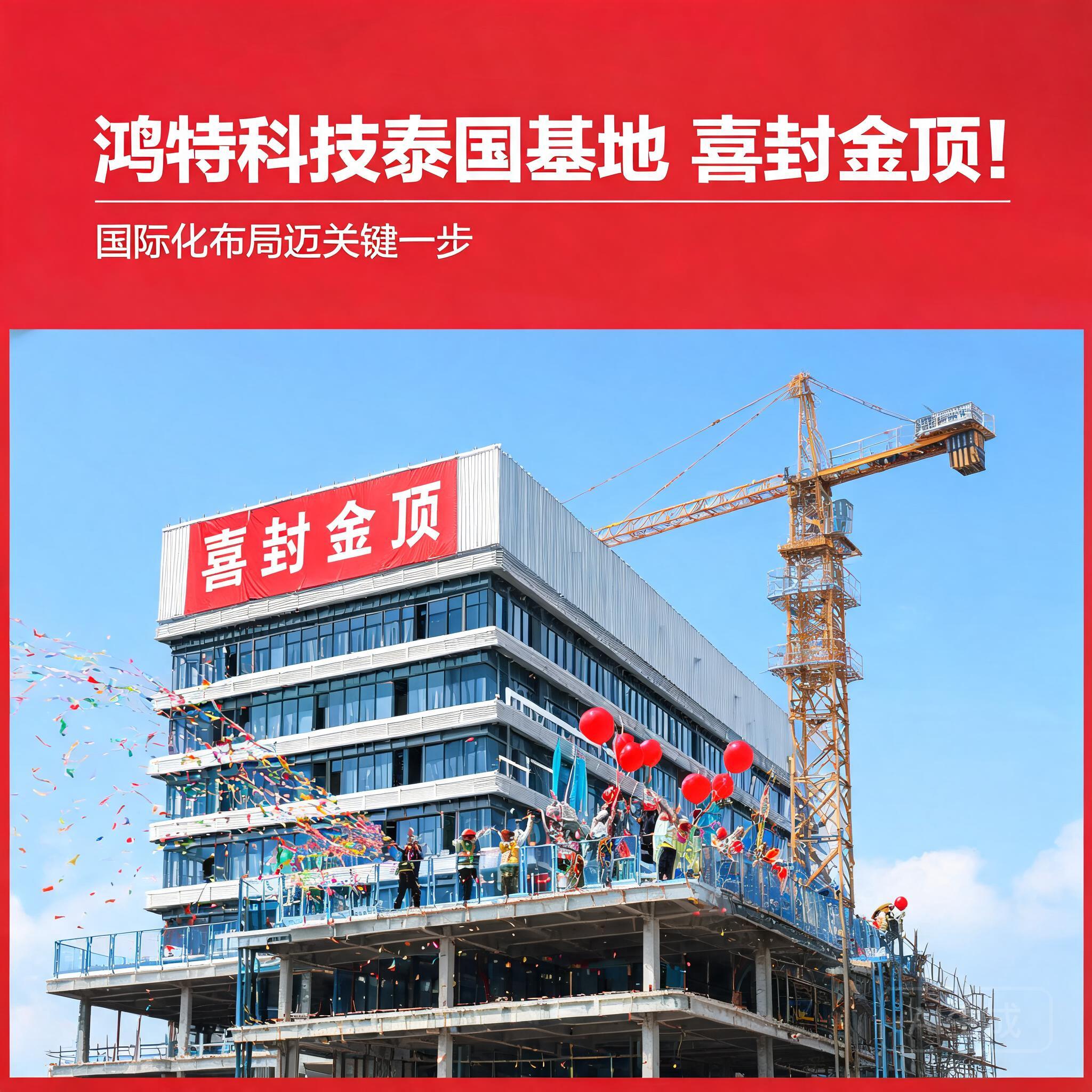 鸿特科技泰国基地喜封金顶!国际化布局迈关键一步