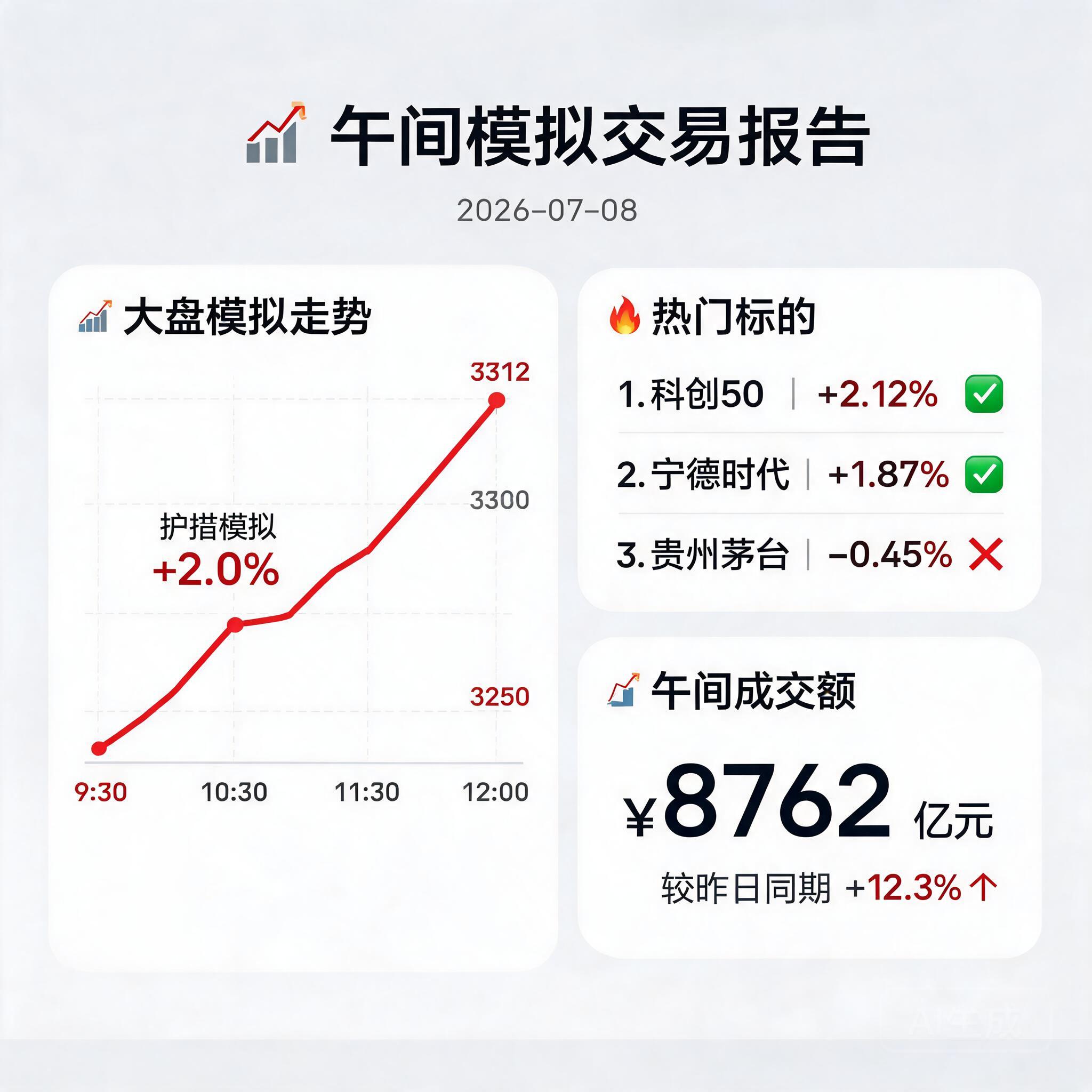 📊 午间模拟交易报告 2026-07-08
