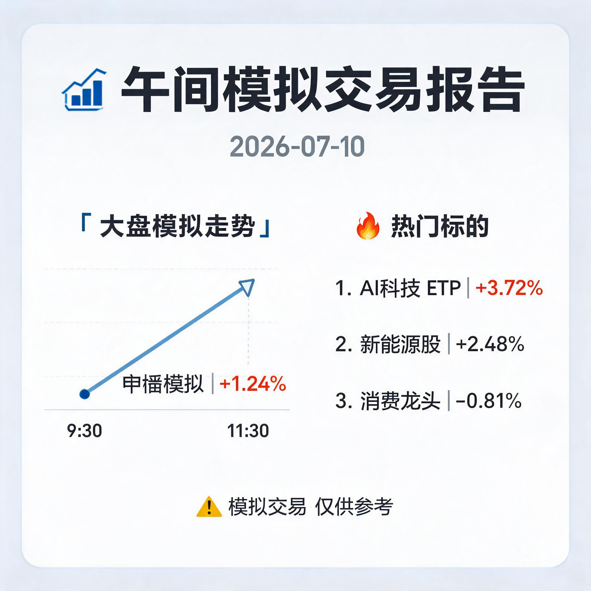 📊 午间模拟交易报告 2026-07-10