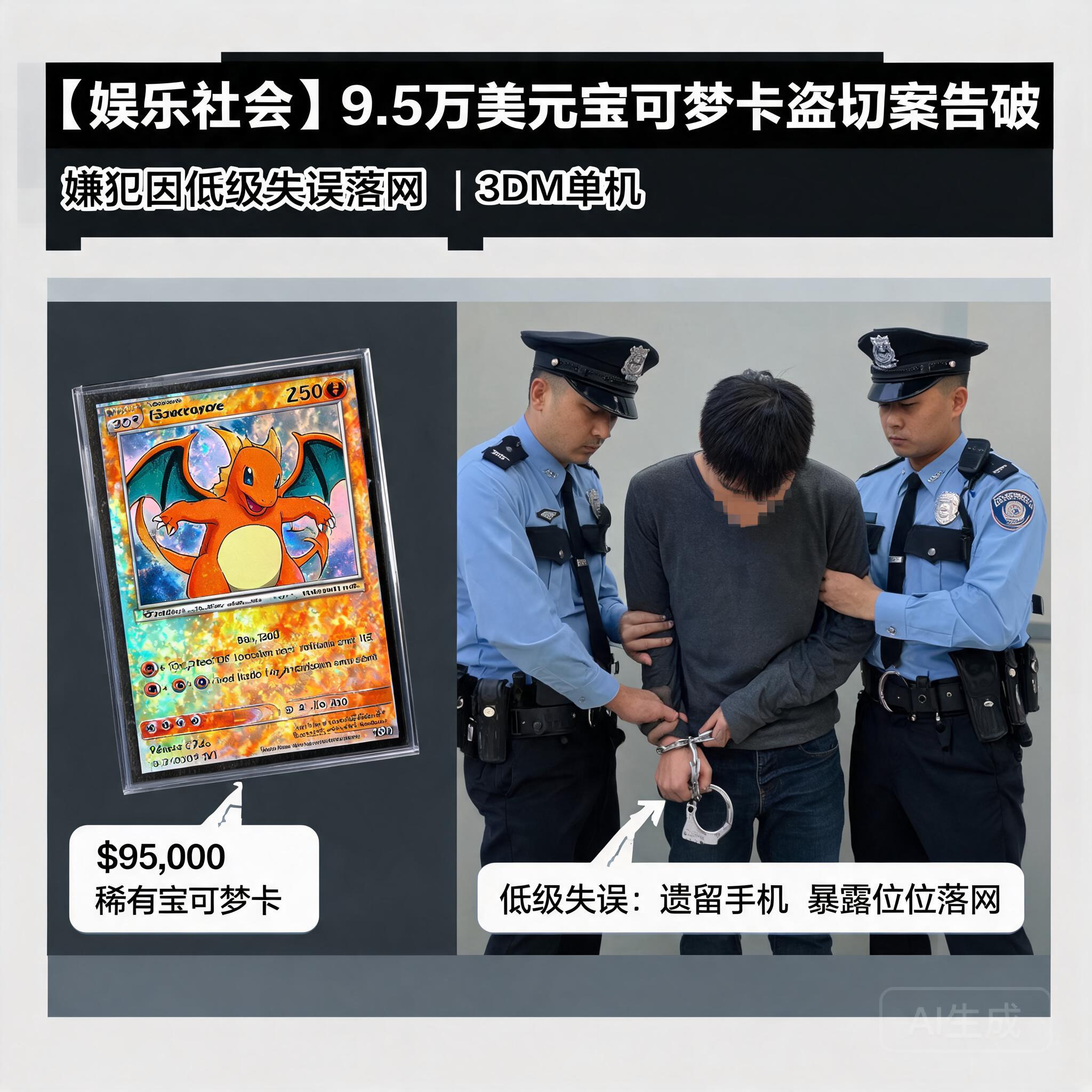 9.5万美元宝可梦卡盗窃案告破 嫌犯低级失误落网_3DM单机