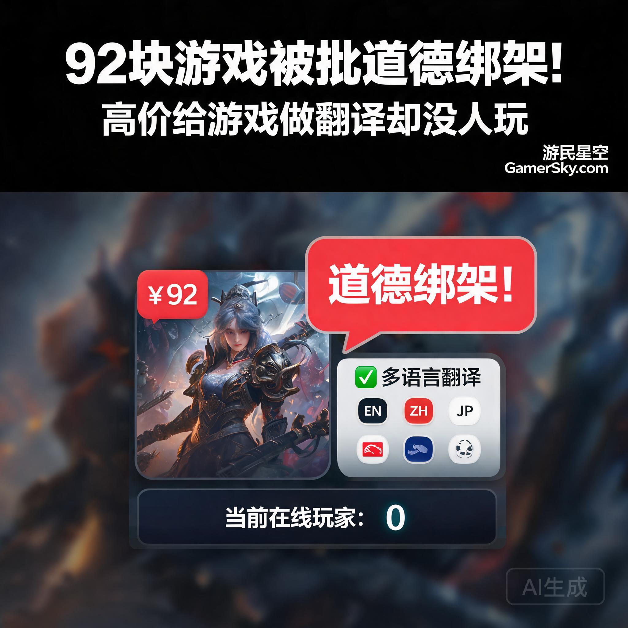 92块游戏被批道德绑架!高价给游戏做翻译却没人玩 _ 游民星空 GamerSky.com