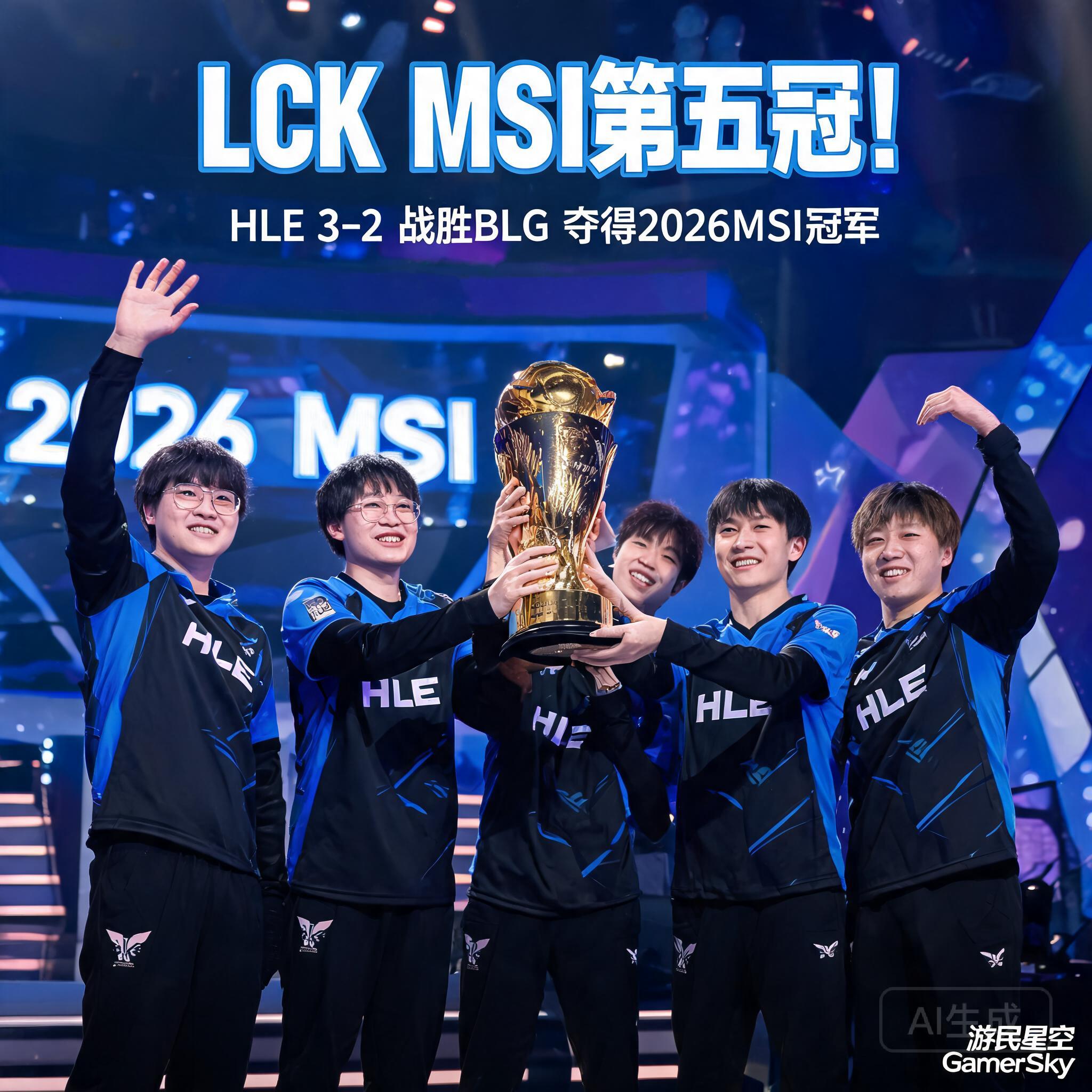 LCK MSI第五冠!HLE 3-2战胜BLG夺得2026MSI冠军 _ 游民星空 GamerSky.com